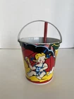 Vintage Ohio Art Tin Litho Sand Pail With Shovel, Beach Scene