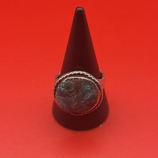 Vintage Sterling Silver - NAVAJO Braided Turquoise Stone Ring Size 9 - 6g