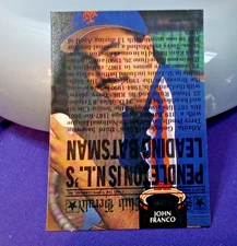 1991  JOHN FRANCO STADIUM CLUB ERROR PROOF TEST ON FRONT OF 1992 CARD BLANK BACK