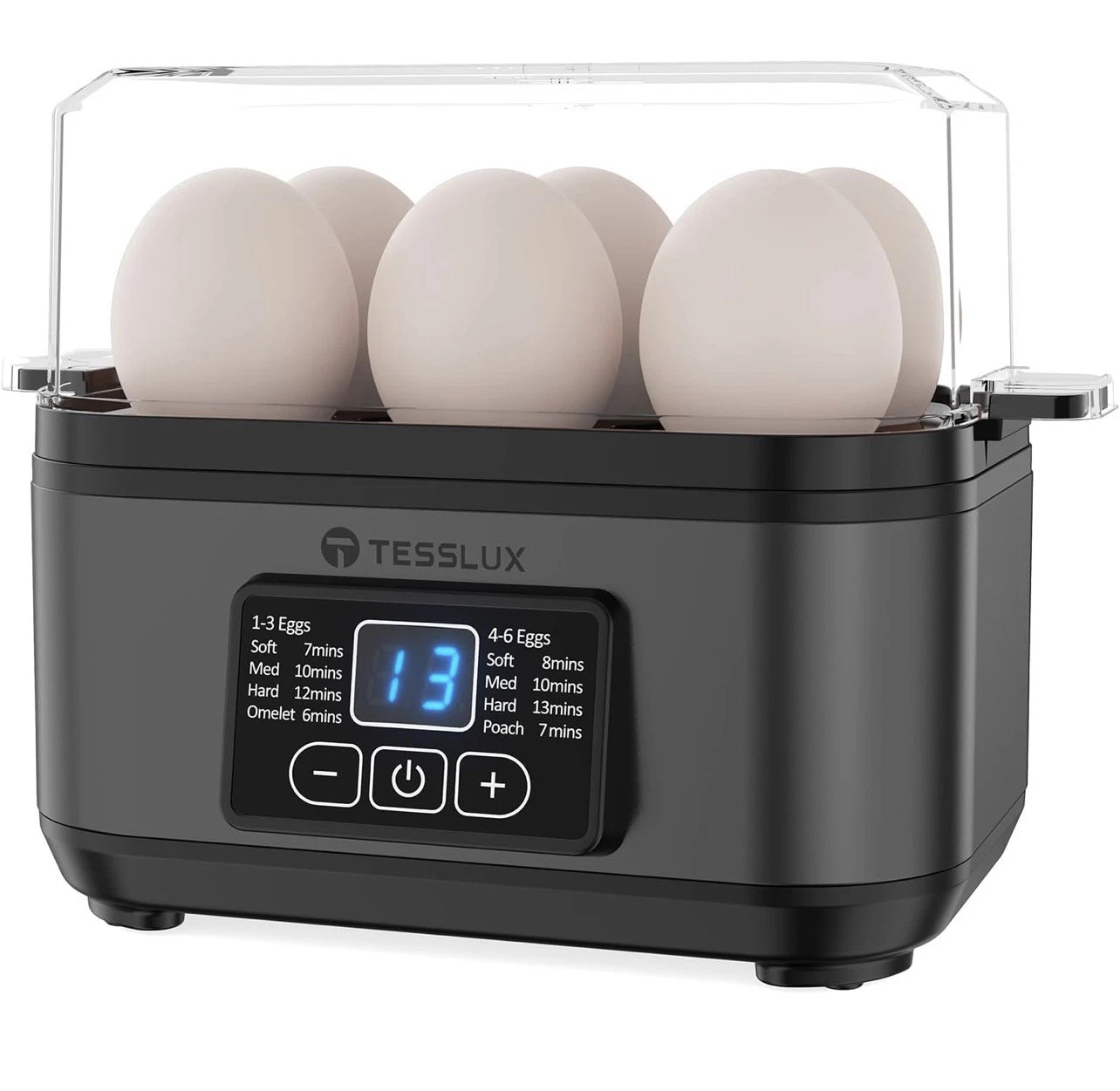 Electric Rapid Egg Cooker, 6 Egg Capacity for Hard Boiled Eggs, Poached Eggs,...