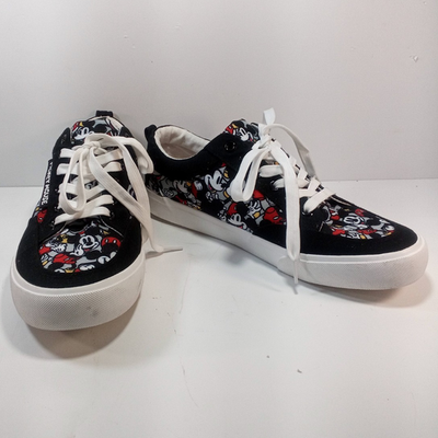 Disney Mickey Mouse Low Top Lace Up Sneakers Unisex Blck/White Red