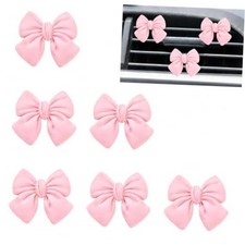 6 Pcs Car Air Vent Clips Coquette Cute Girly Car Decor Accessories Pink Bow 6 Pcs Car Air Vent Clips Coquette Cute Girly Car Decor Accessories Pink Bow