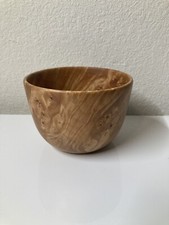 Small Maple Burl Wood Hand Turned Bowl Signed Rodney Norbera