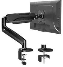 MOUNTUP Single Monitor Desk Computer Mount, Adjustable Gas Spring Arm-32in-BLK
