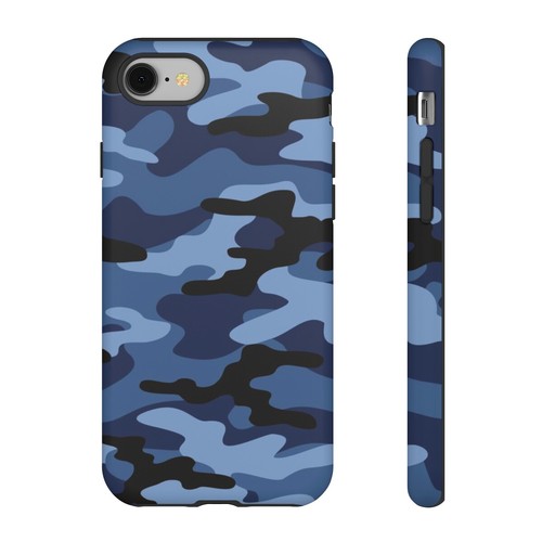 Blue Camo Phone Case - Camouflage Military Inspired Print, Gift, Matte Finish - Picture 44 of 48
