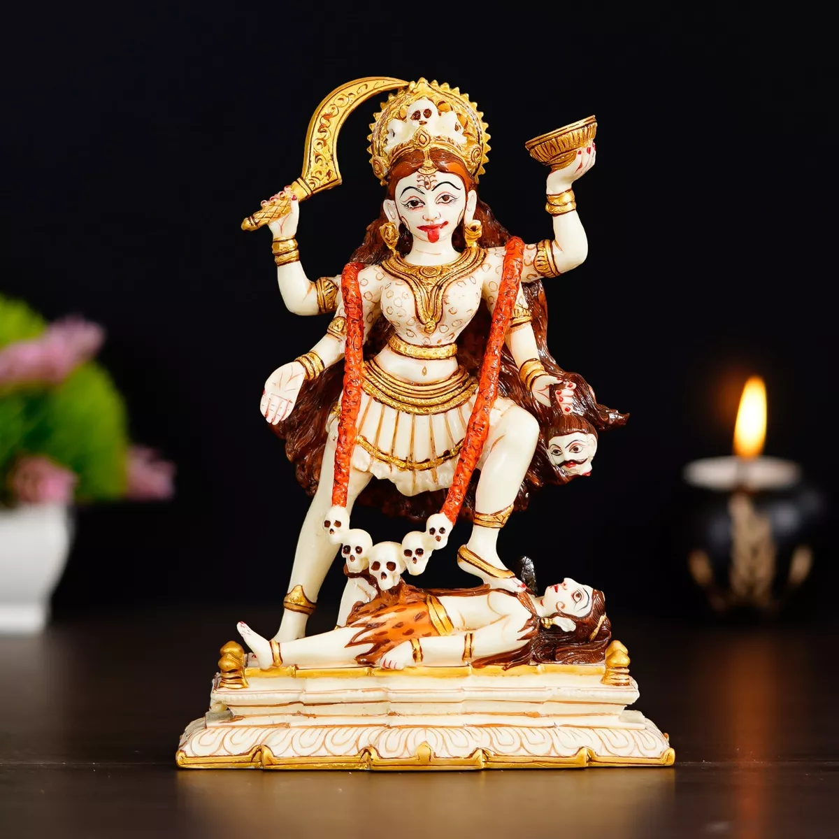 Hindu Goddess Kali Maa Statue Mata Kalika Idol Mahakali Figurine for  Navratri