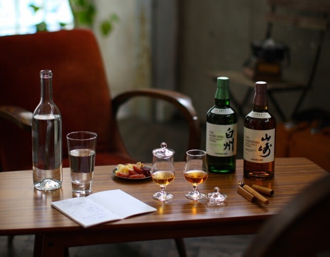 Suntory Tasting Glasses with Lids Set of 2 + Tasting Notes Seiichi