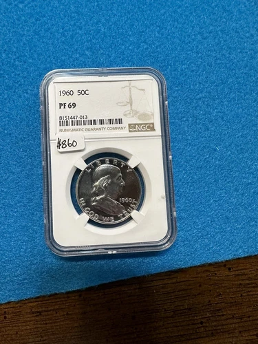 1960 Proof Franklin Half Dollar 50c NGC PF69 - Spotless Coin! Rare Condition