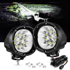 AUXBEAM 4" 90W LED Work Light Bar Flood Pods Offroad Truck ATV Driving Fog Lamp