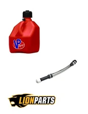 VP Racing 1 Pack Red 3 Gallon Square Utility Jug + 1 Deluxe Fill Hose