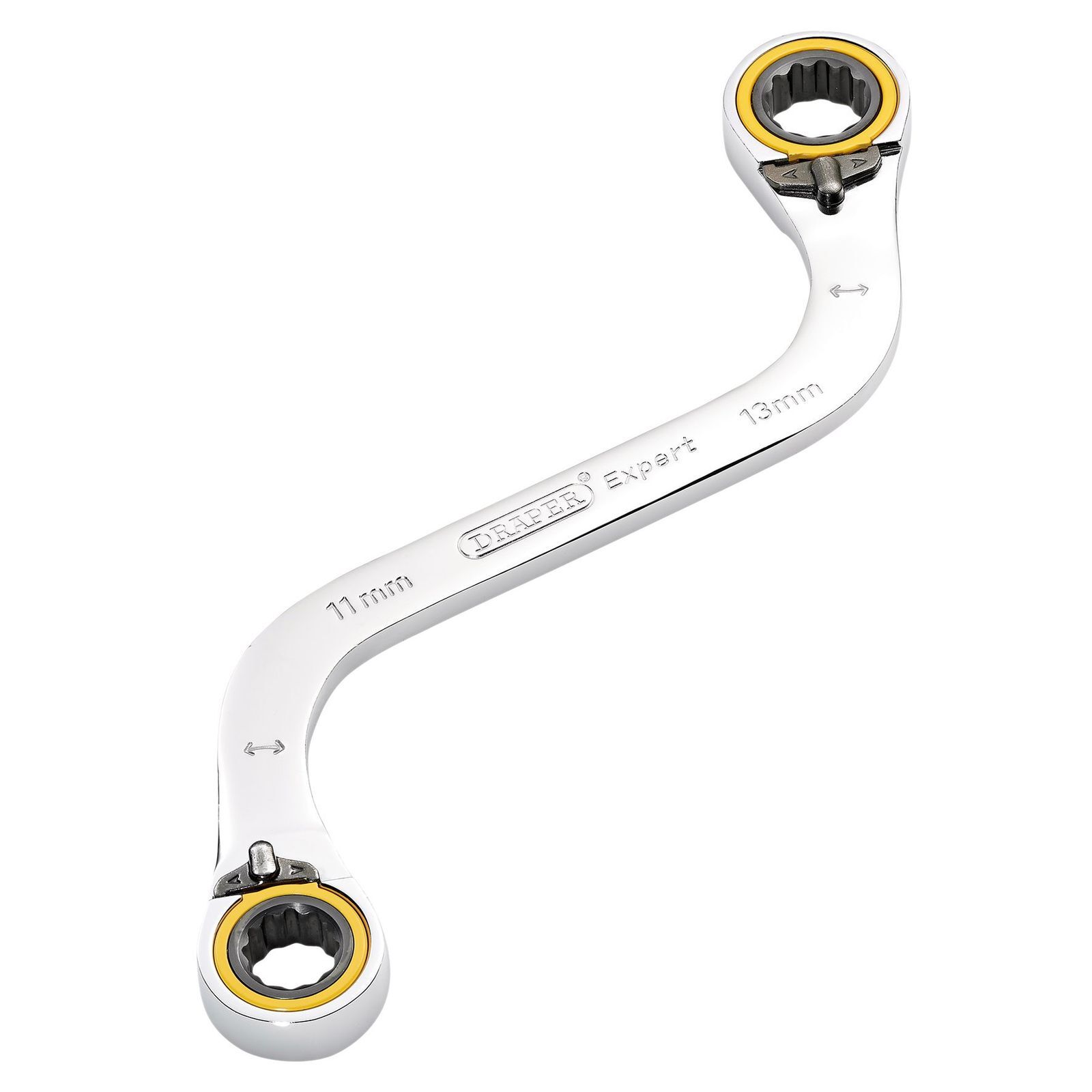 Draper 03943 Expert Expert HI-TORQ Double Ring Ratchet S-Shape Spanner, 11 x 13m - Image 2