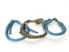 3 Sets Of Leather Braided Women's/Men's Bracelets-Gray/Blue