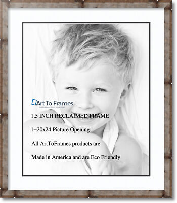 ArtToFrames Matted 24x28 Natural Picture Frame with 2'' Double Mat, 20x24 Opening