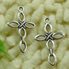 240 Pcs Tibetan Silver Cross Charms Pendant 28X17MM S3276 DIY Jewelry Making