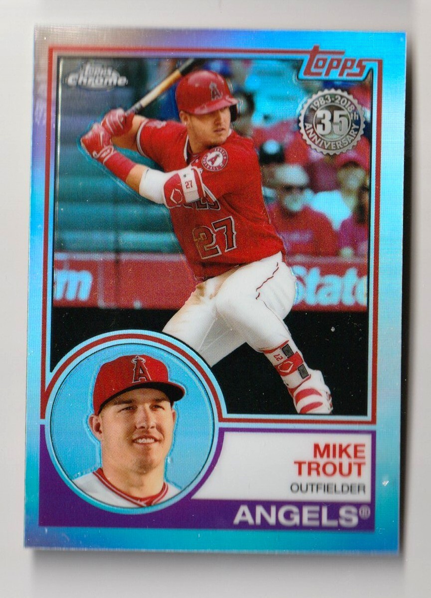2018 TOPPS CHROME REFRACTOR #83T-12 MIKE TROUT (NRMT)