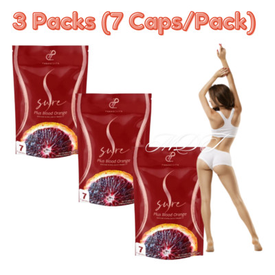 3x S SURE PLUS Blood Orange Weight Control Block Burn By Pananchita 7 Capsules