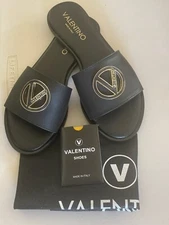 VALENTINO BY MARIO VALENTINO BUGOLA SLIDE SANDAL IN BLACK US SIZE 8