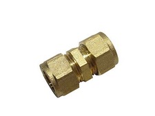 12mm Brass Compression Straight Coupling - Plumbing Fitting For Copper Pipe