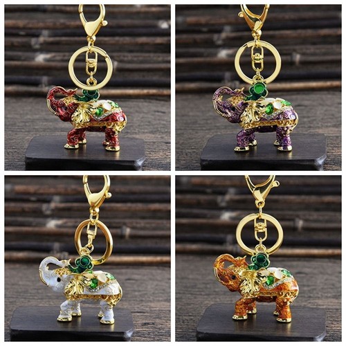 Key Holder Elephant Keychain Rhinestone Elephant Pendant Jewelry Gift ...