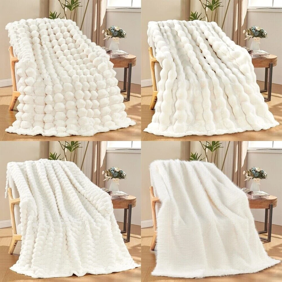 Manta de piel sintética texturizada - Lujosamente suave reversible micromink espalda Foto 2 de 4