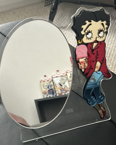 Vintage Betty Boop Acrylic Mirrored Mirror 🪞 Desk Top-RARE 1985!🩷💜🩷💜