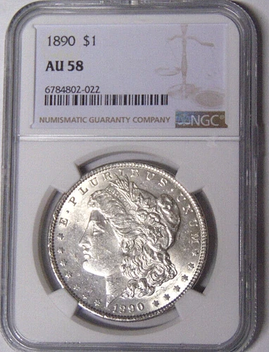 NGC AU58 1890-P Morgan Silver Dollar Philadelphia Mint #6784802-022