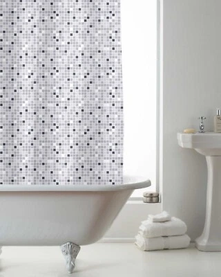 Mosaic PEVA Shower Curtain Waterproof 180 x180CM Hygiene 'N' Clean Standard