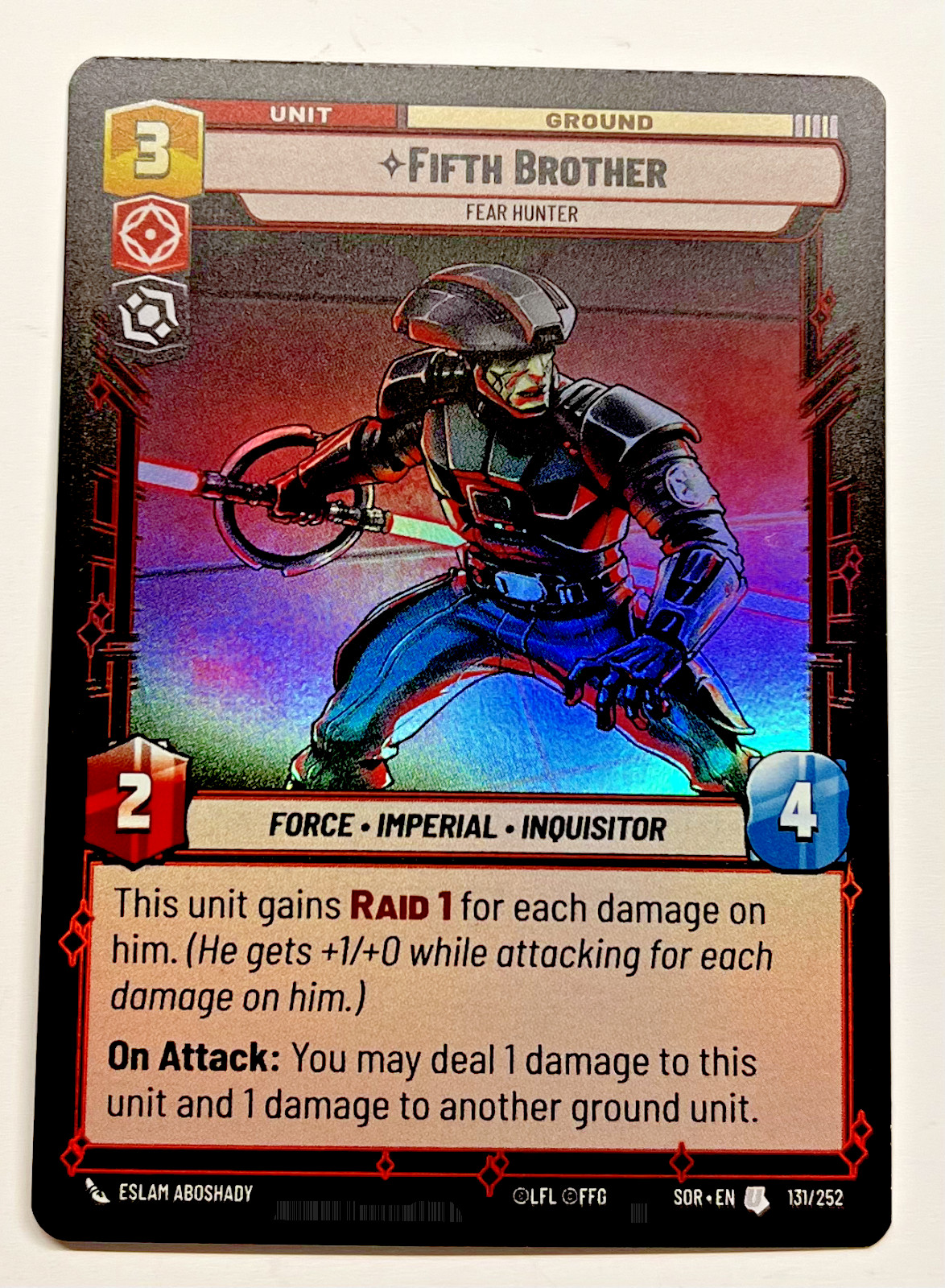 Star Wars Unlimited - FOIL - Fifth Brother - Fear Hunter - (SOR) 131/252 MINT