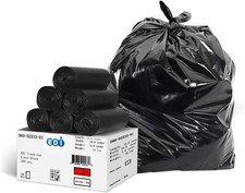 EDI Black Trash Can Liners, 45-Gallon Capacity 48" X 40", 16-Micron  200 Count