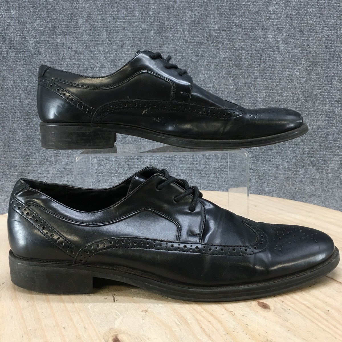Apt. 9 Black Leather Derbys Apt. 9 Cleveland Black Faux Leather Ortholite Impressions  main image 3