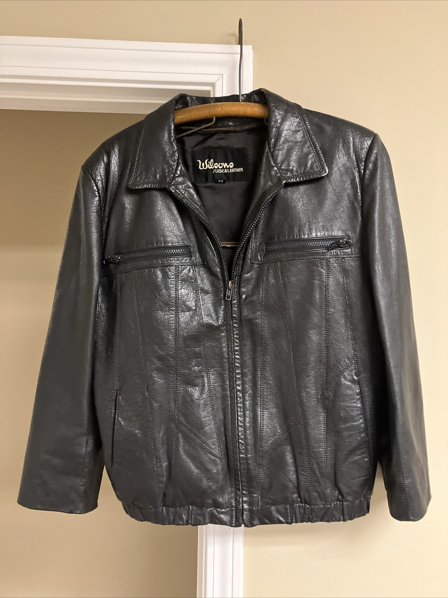 Vintage Wilsons Suede & Leather Black Leather Jacket Sz 38 Vintage Wilsons Suede & Leather Black Leather Jacket Sz 38