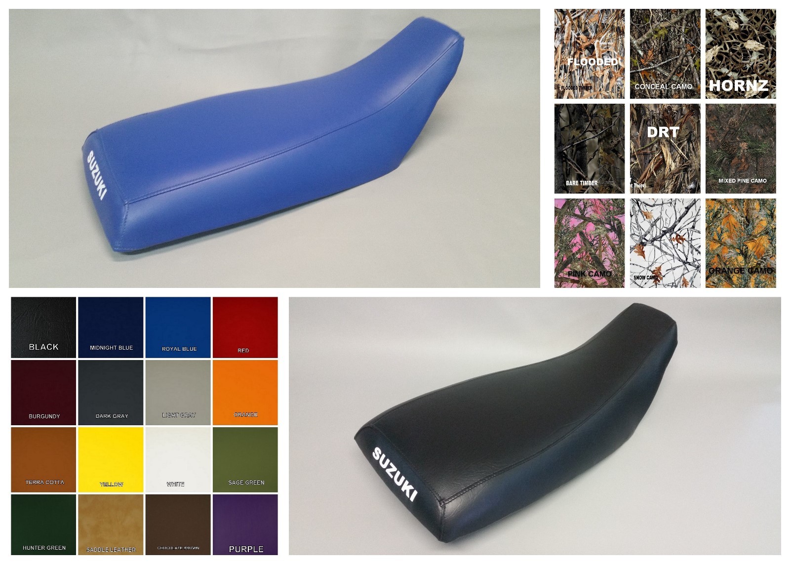 Suzuki QuadRunner 160 LTF160 Seat Cover LT160 in 24 colors & 2tone
