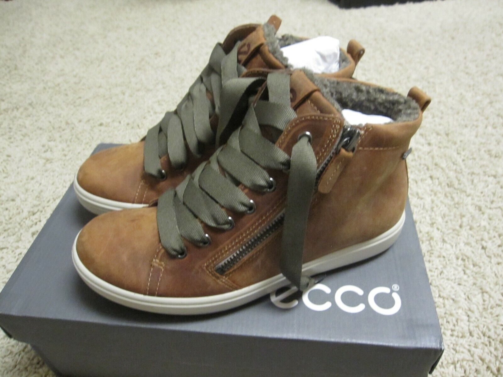 Beroligende middel Milliard Eksamensbevis ECCO Womens Soft 7 Tred Gore-tex High Sneaker Brown Boots Size 36 5 5.5 NEW  | eBay