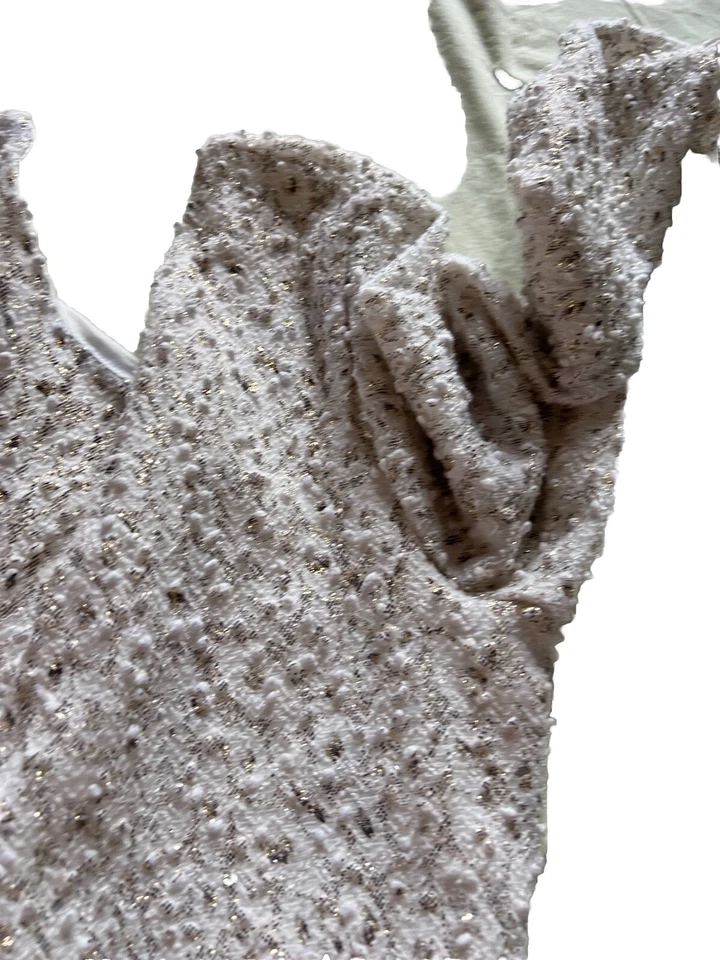 "Vestido Jennifer Lopez talla L ceñido al cuerpo manga larga longitud 43"" poli spandex #1600" Foto 3 de 4