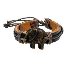 Elephant Bracelet Elephant Charm Bracelet Leather Bracelet Elephant Jewelry