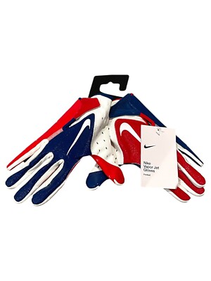 Nike Vapor Jet 7.0 Football Gloves Red Blue 1003505-645 Adult Size Small NWT