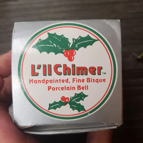 VTG JASCO L'il Chimer Porcelain Bell Christmas Tree Ornament, Mouse in PJ's - Picture 7 of 9