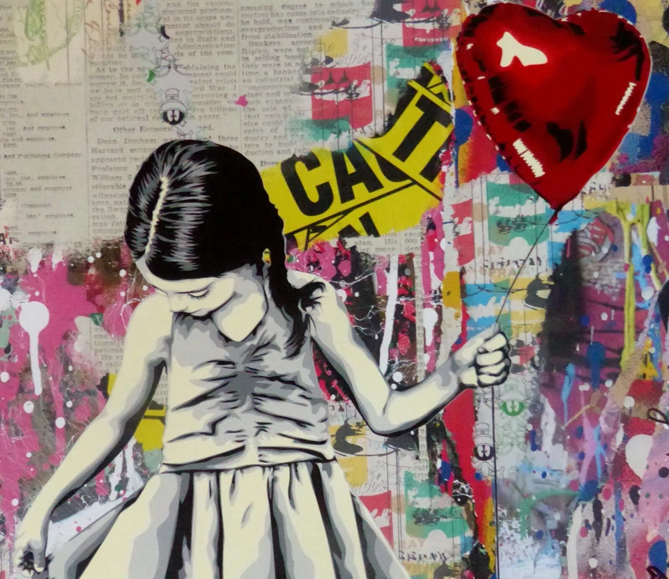 MR BRAINWASH HERMOSA CHICA Único Medios Mixtos Original Graffiti Firmado a Mano Certificado de Autenticidad Foto 3 de 4