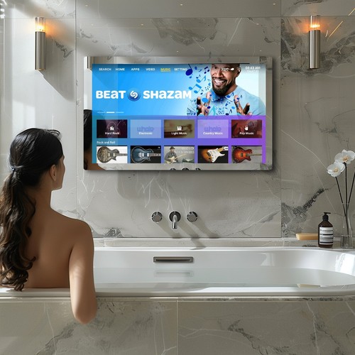 HAOCROWN 32 Inch 4k HD Ip66 Waterproof Mirror Tv,Voice Remote Control,WiFi - Picture 7 of 9
