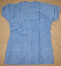 New Medical Lab Buttoned Medium Shirt - 27" L. - Light Blue - 2 Pockets 5 Button