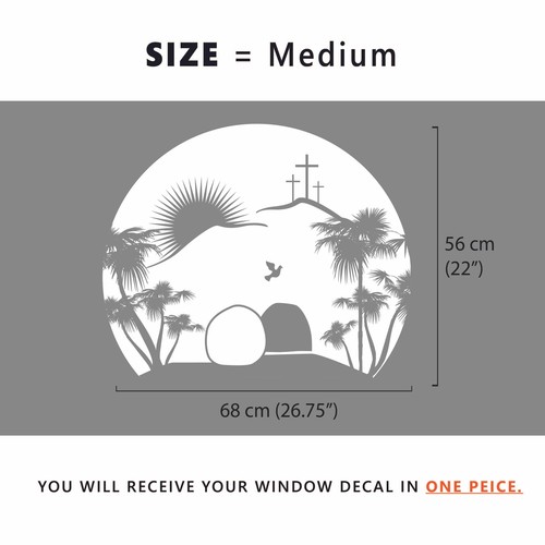Pegatina para ventana de Pascua Dizzy Duck - Calcomanía para ventana historia de Pascua tumba vacía - Imagen 3 de 4