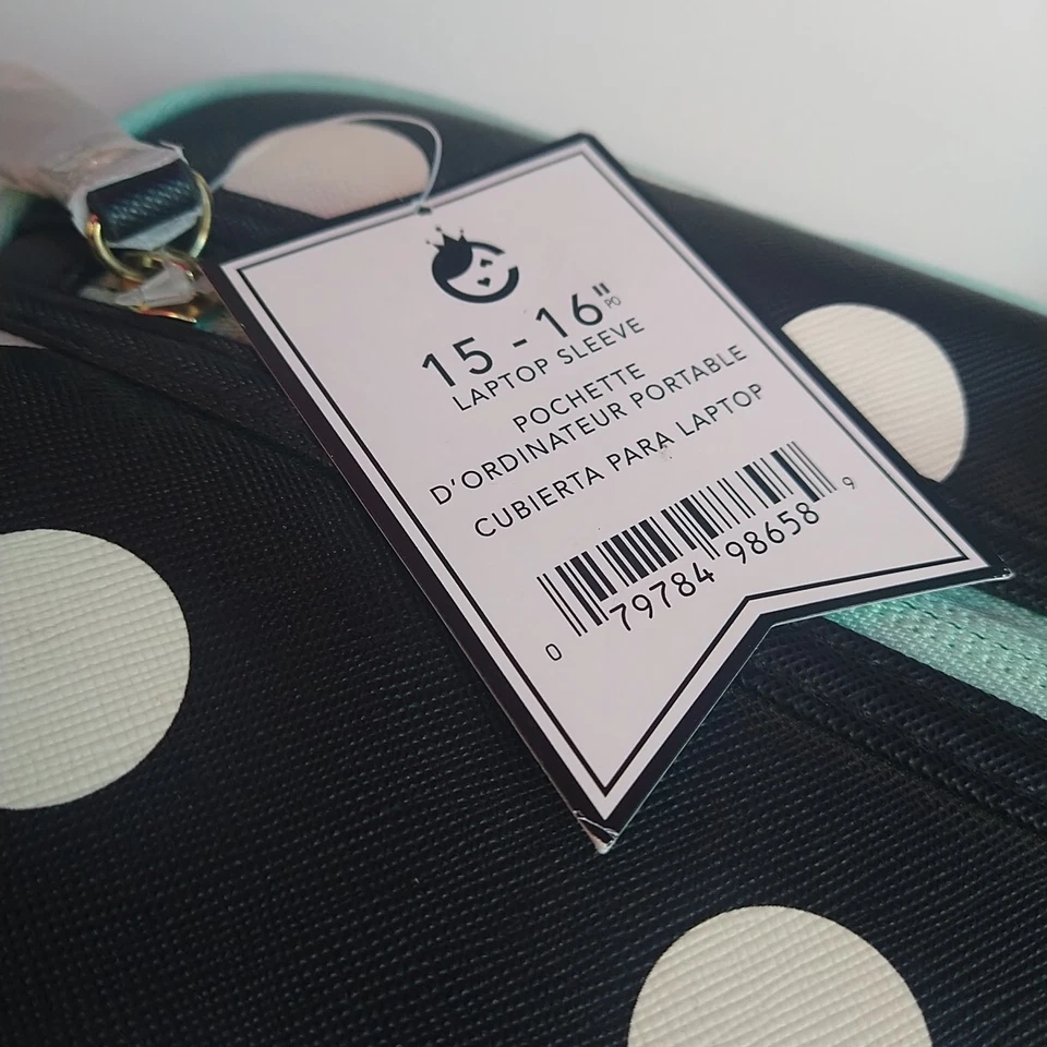 Funda para portátil Studio C Macbook Pro Air hasta 16" Poka Dot negra/como nueva/blanca Foto 4 de 4