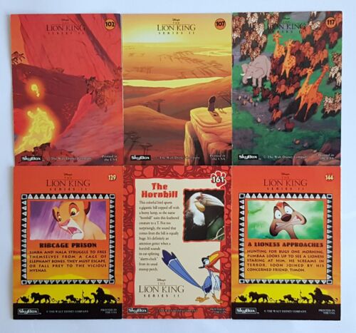 The Lion King 1994 Skybox Series 2 Trading Card Bundle 6 cards  - Picture 1 of 7