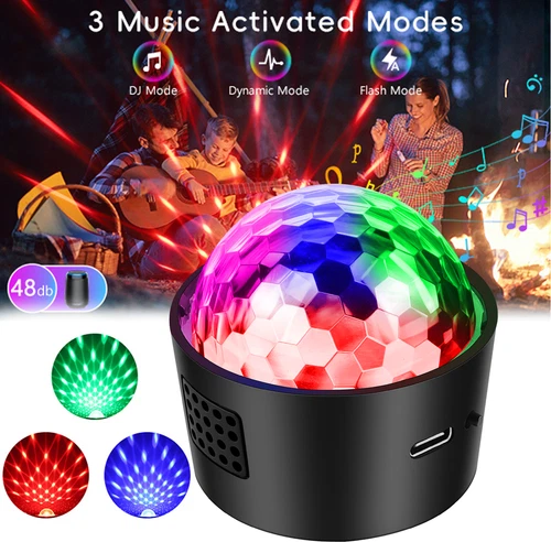 Mini Discokugel Kinder LED Musikgesteuert DJ Lichteffekte USB Stroboskop Party - Bild 1 von 20