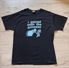 Vintage Mario Bros. Nintendo I Scored with The Princess T-shirt black Size XL