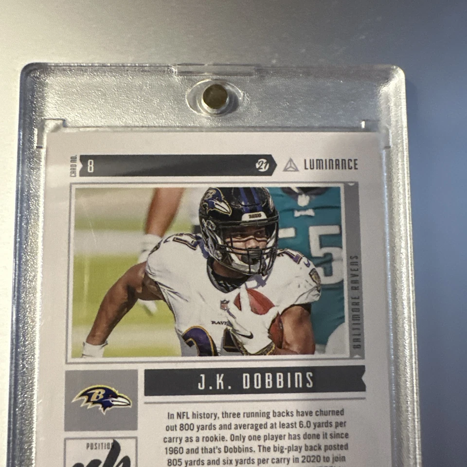 2021 Panini Luminance #8 J.K. Dobbins #/99 - Image 3 of 4