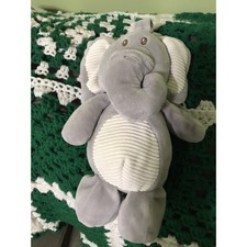Kellytoy Plush Gray Elephant Rattle Crinkle Ears Textured Feet Lovey Waffle