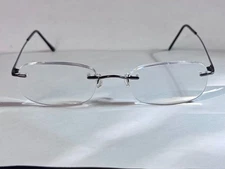 Marchon Eyeglasses Frames Only Airlock2 Size 53-21-140 Metal Gunmetal Rimless