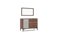 Modern Design MöBel Schlafzimmer Braun Kommode Mit Spiegel Luxus