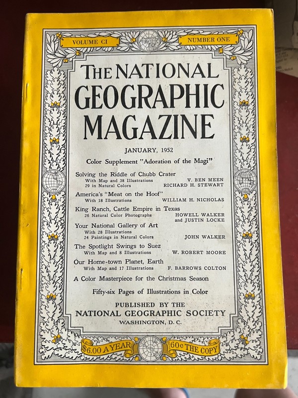 1952 National Geographic Magazines Complete Year Full Set